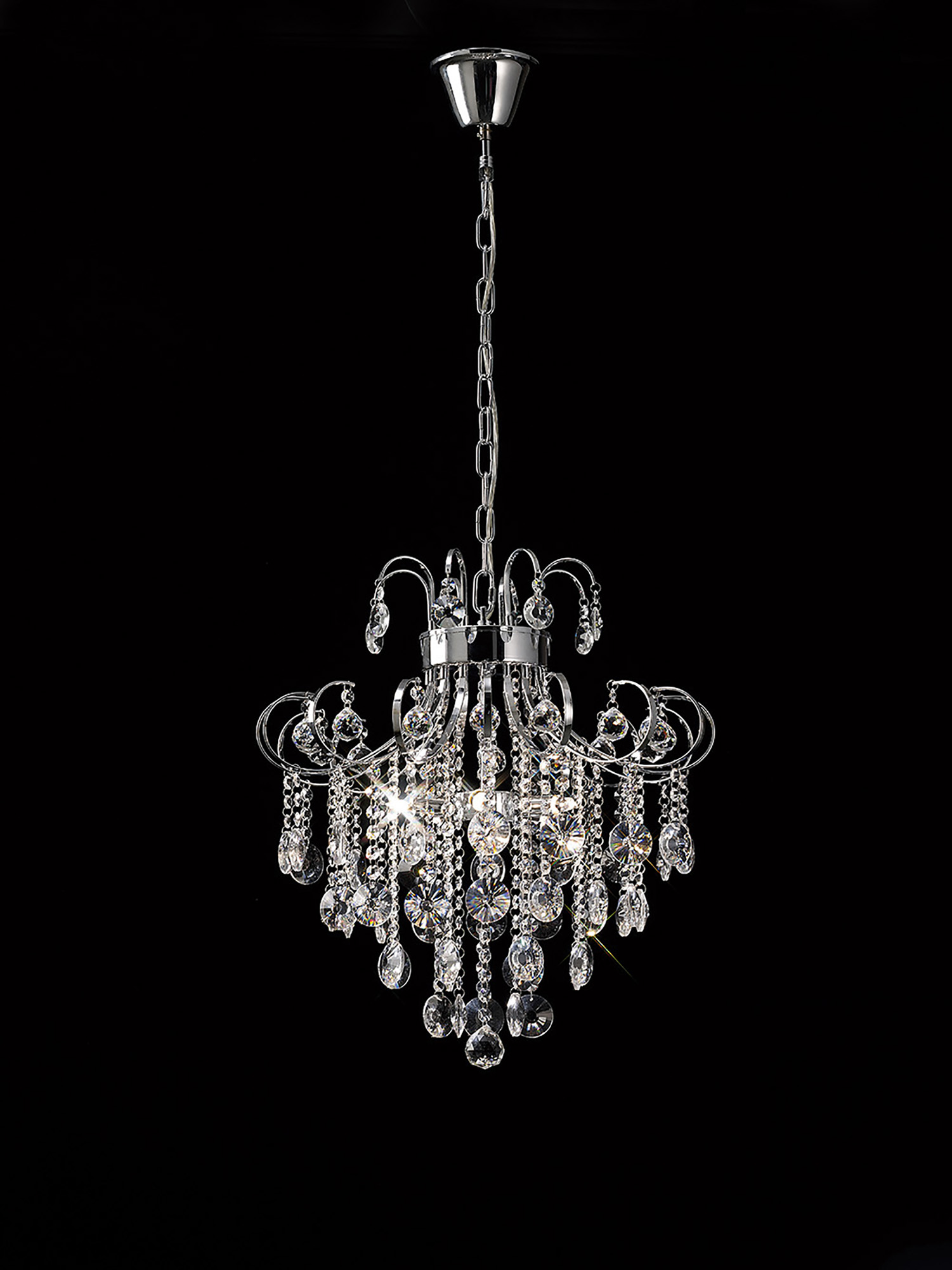 Rosina Polished Chrome Crystal Ceiling Lights Diyas Multi Arm Crystal Fittings Rosina Polished Chrome Crystal Ceiling Lights Diyas Multi Arm Crystal Fittings